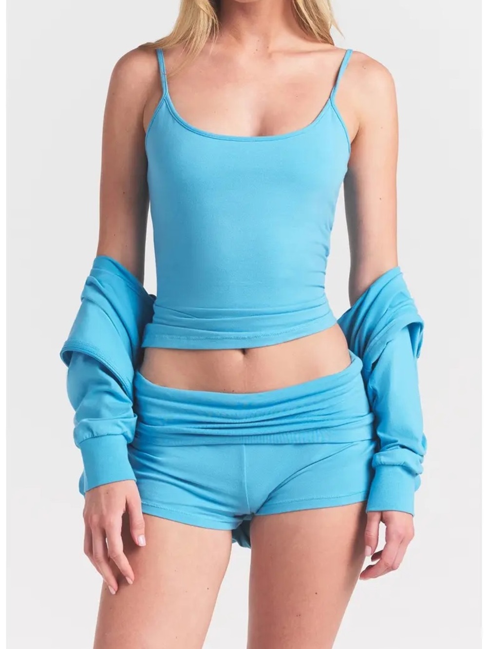NWT Skims Cotton Jersey Scoop Neck Cami XS in Water